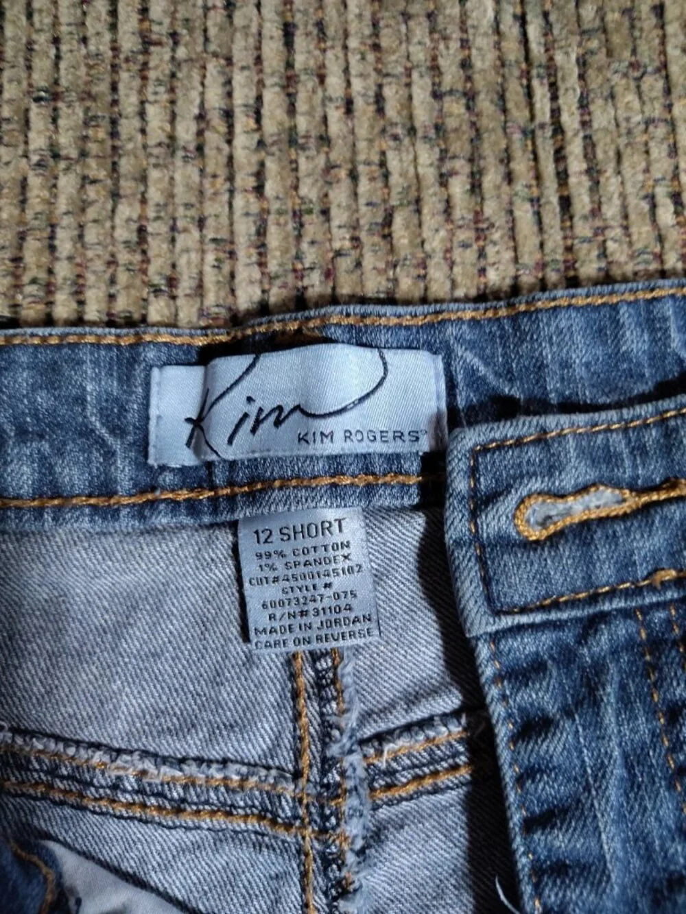 Kim Rogers Pants Womens Blue Denim Jeans 12 Short Cotton Spandex